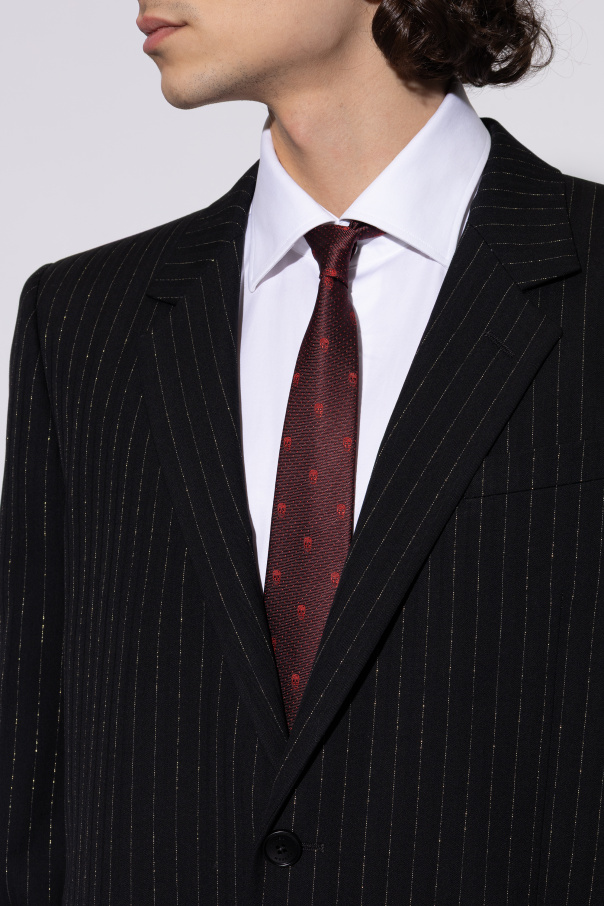 Alexander McQueen Silk tie with a distinctive skull motif