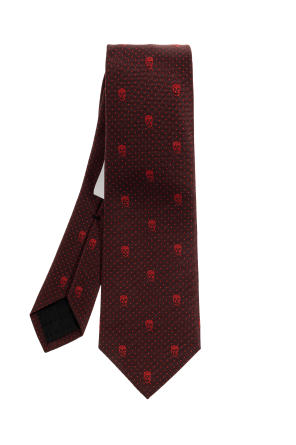 Silk tie with a distinctive skull motif