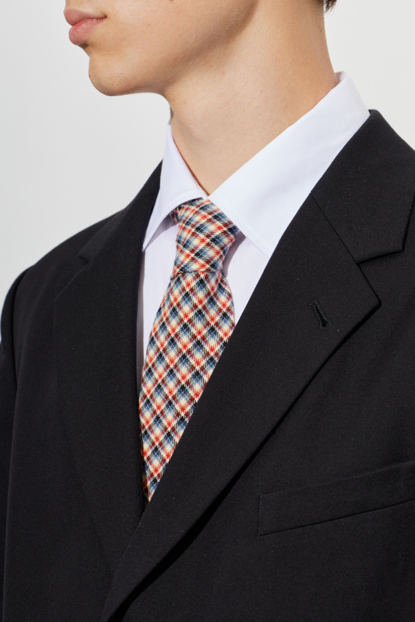 Dries Van Noten Plaid patterned tie