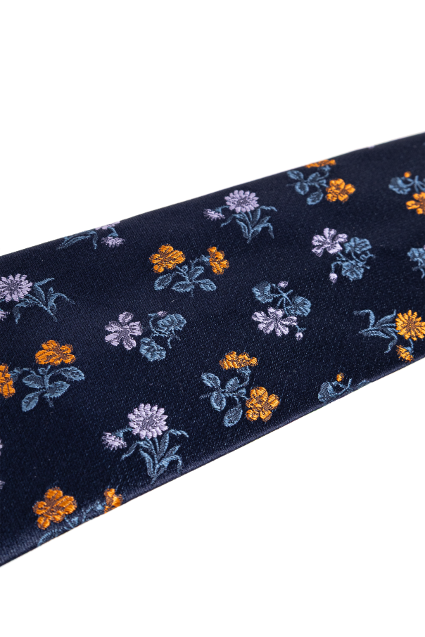 Dries Van Noten Silk tie with floral motif