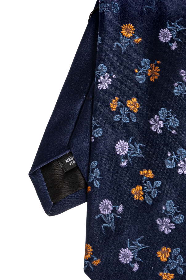Dries Van Noten Silk tie with floral motif