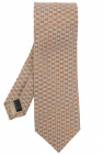 FERRAGAMO beige Tie with Gancini motif