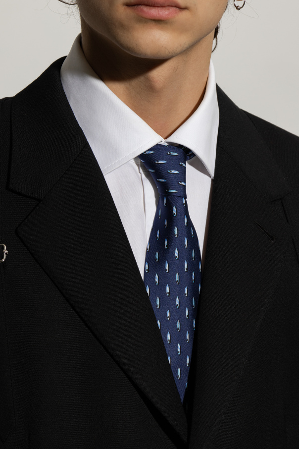 FERRAGAMO Silk tie with print