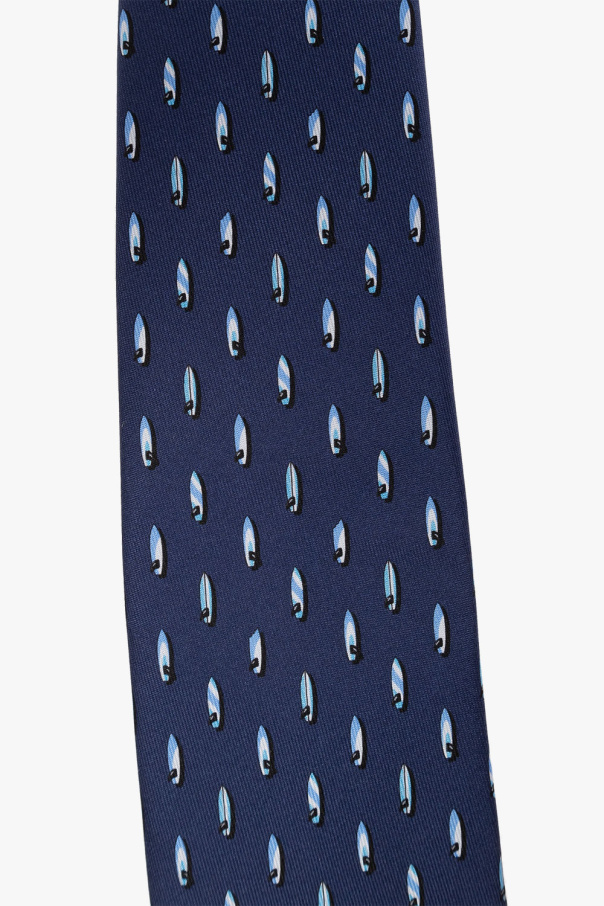 FERRAGAMO Silk tie with print