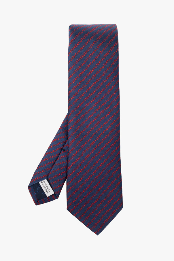 FERRAGAMO Silk tie with logo