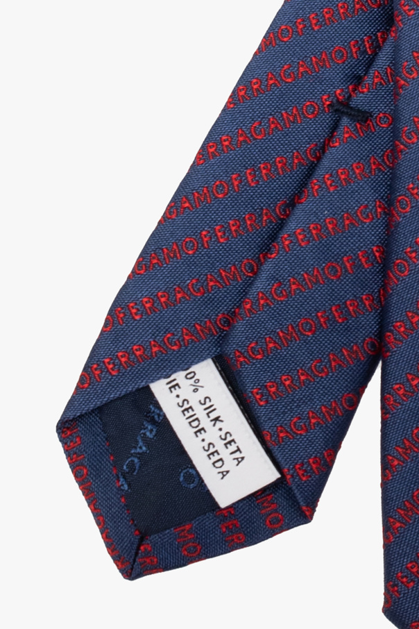 FERRAGAMO Silk tie with logo
