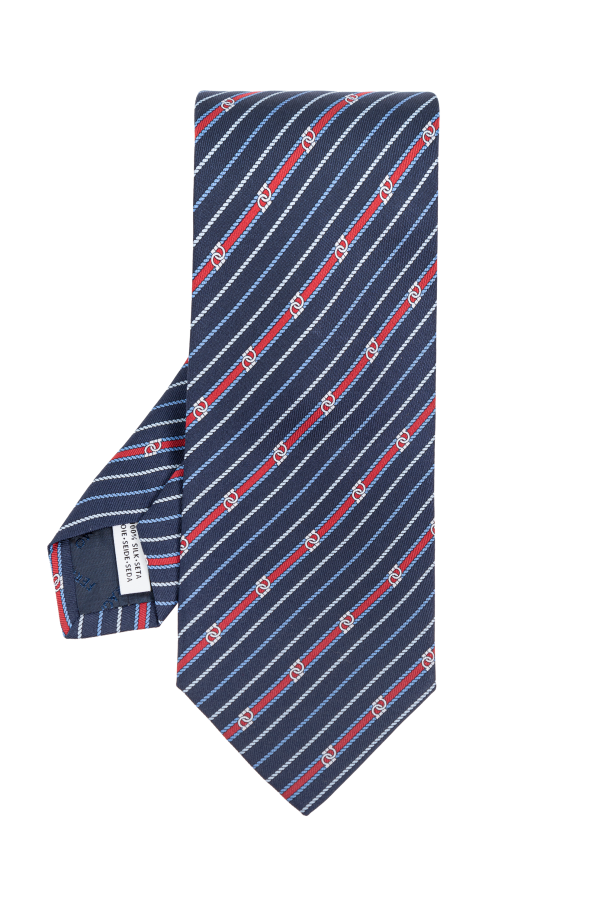 FERRAGAMO Silk tie with striped pattern