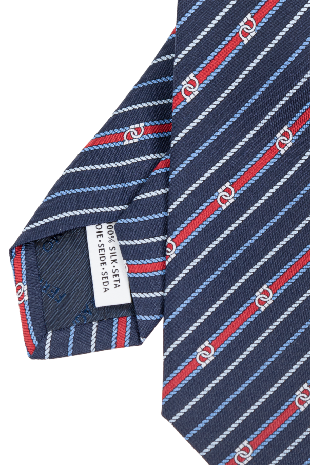 FERRAGAMO Silk tie with striped pattern