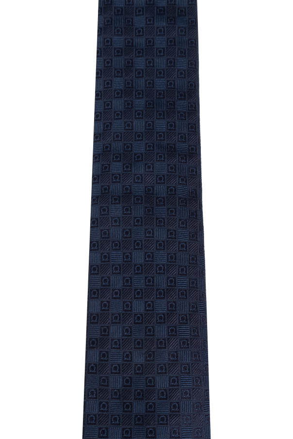 FERRAGAMO Jedwabny krawat z monogramem