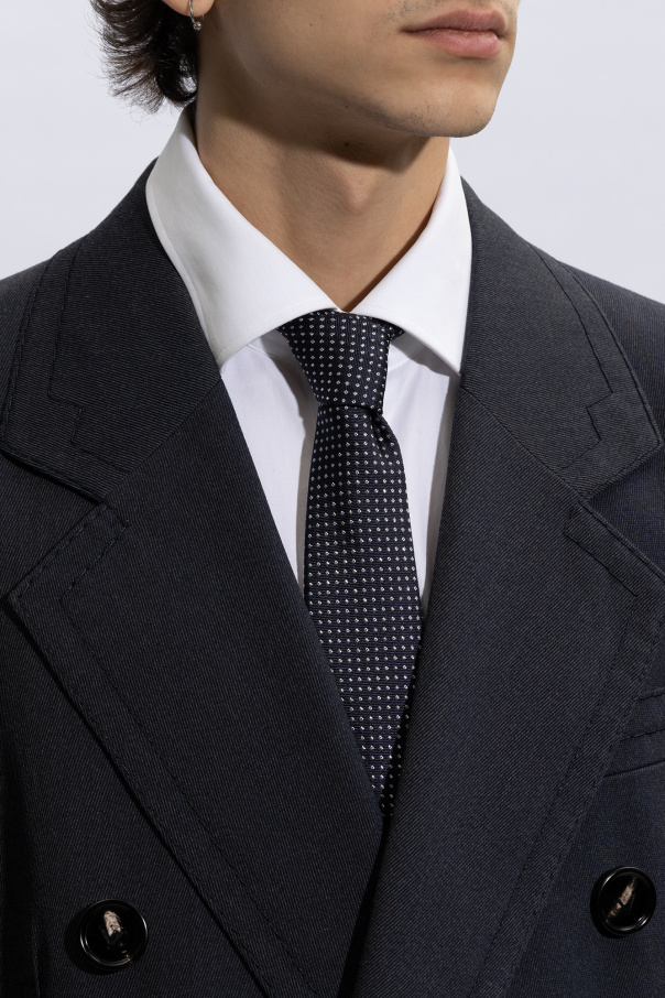 Giorgio Armani LOGO Tie with lurex threads