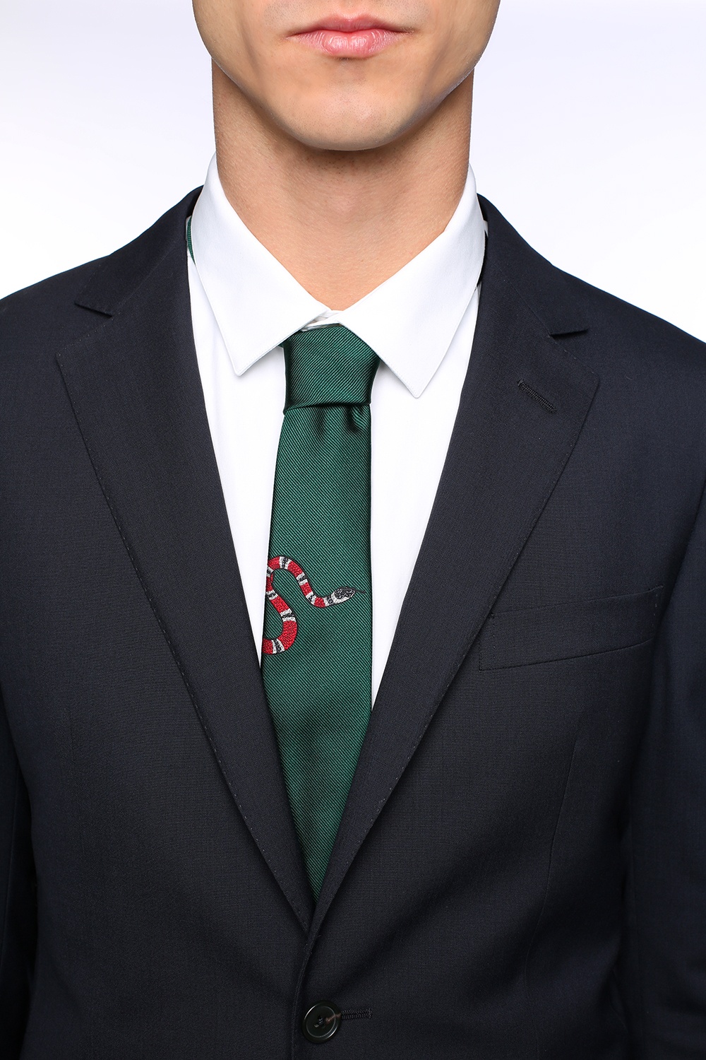 Embroidered snake tie Gucci - Vitkac 