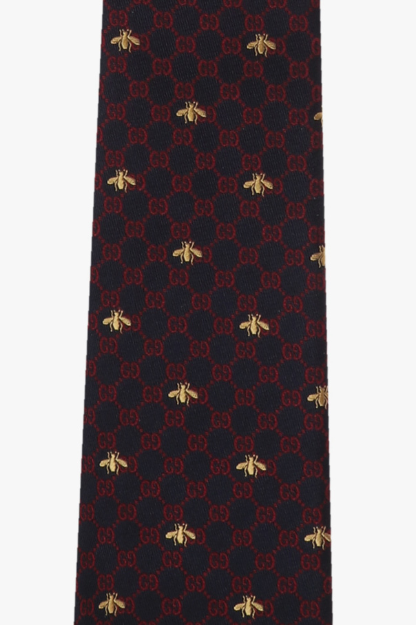Gucci Jedwabny krawat ze wzorem z logo