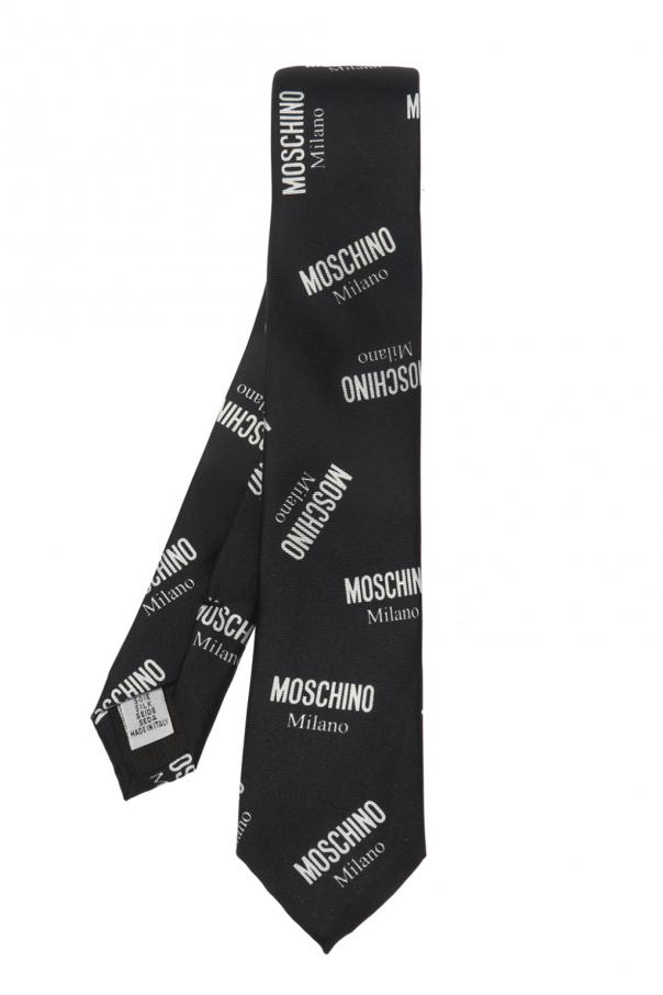 Moschino Patterned tie with logo