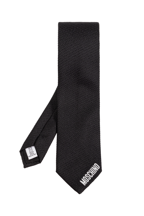 Silk tie with logo od Moschino