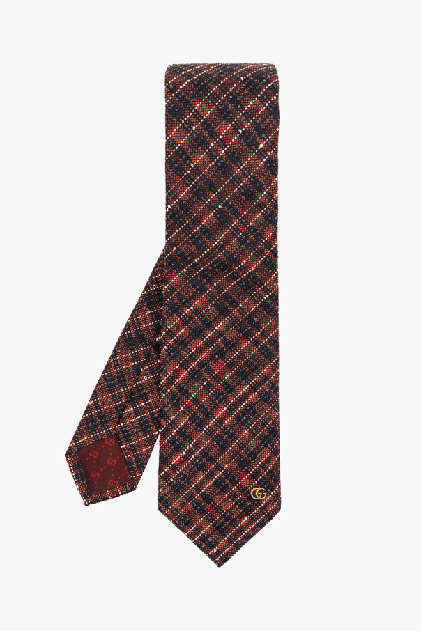 Gucci Krawat ze wzorem w kratę