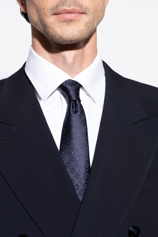 Giorgio Armani Jedwabny krawat z monogramem