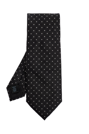 Silk tie with polka dot pattern