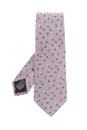 Silk tie with floral motif