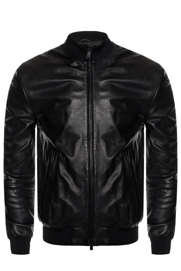 leather jacket emporio armani