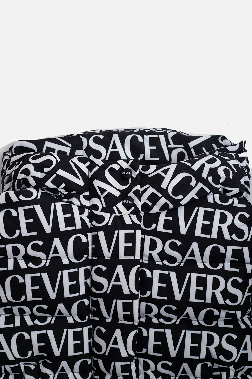 Versace Kids RUM LABEL PRINT BOWLING SHIRT ALABASTER