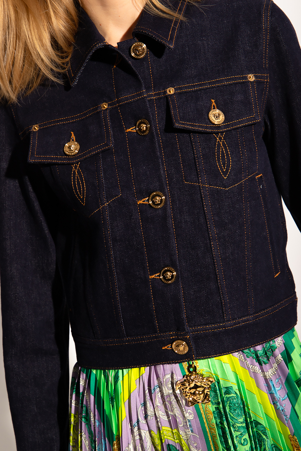 Versace Denim jacket with decorative buttons