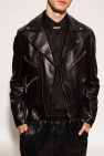 Versace Leather Rib cropped jacket