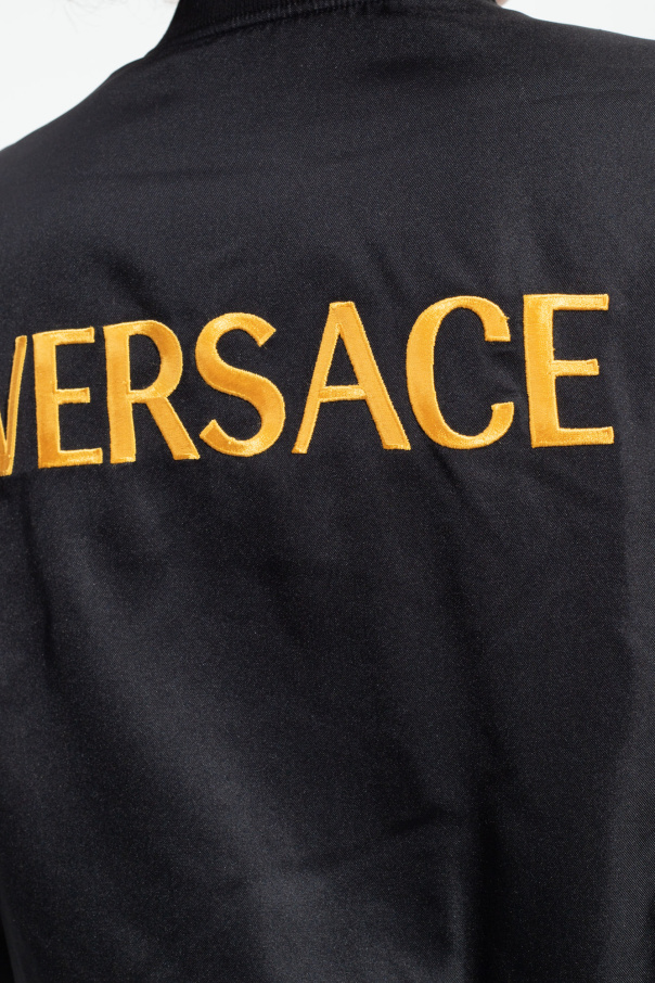 Versace logo-embroidered T-shirt - Yellow