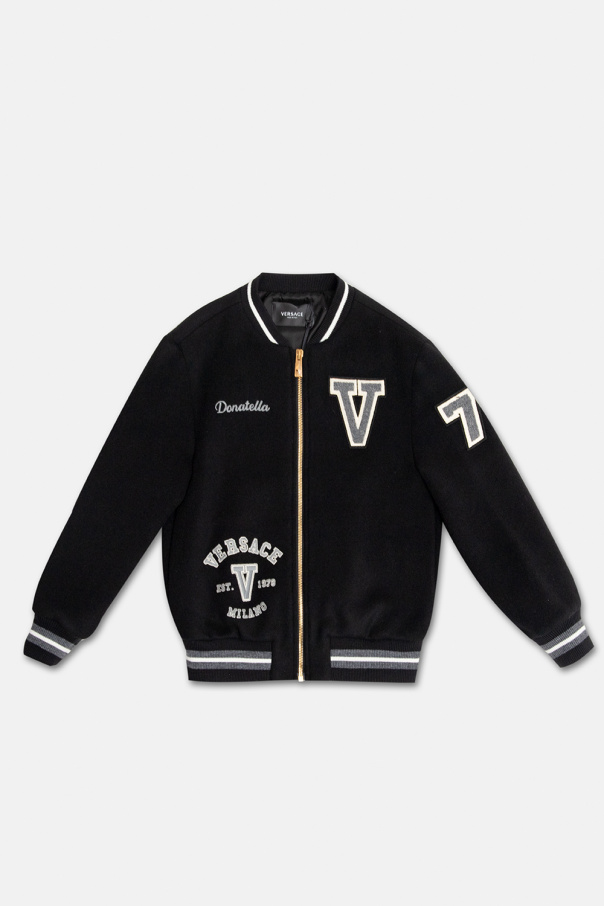 Versace Kids Wool jacket with logo