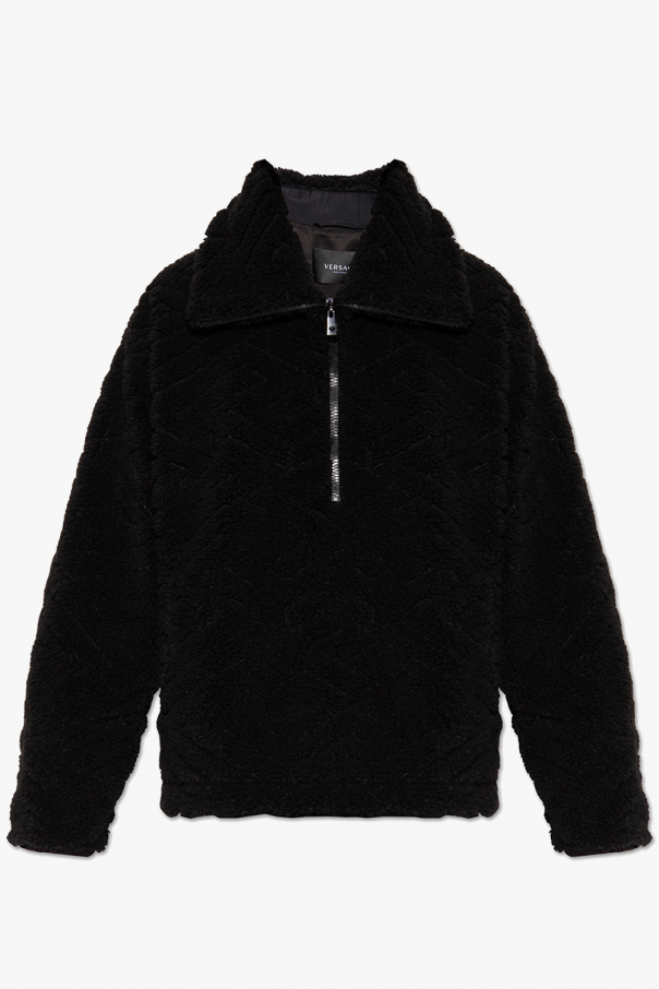 Versace Faux-fur force sweatshirt