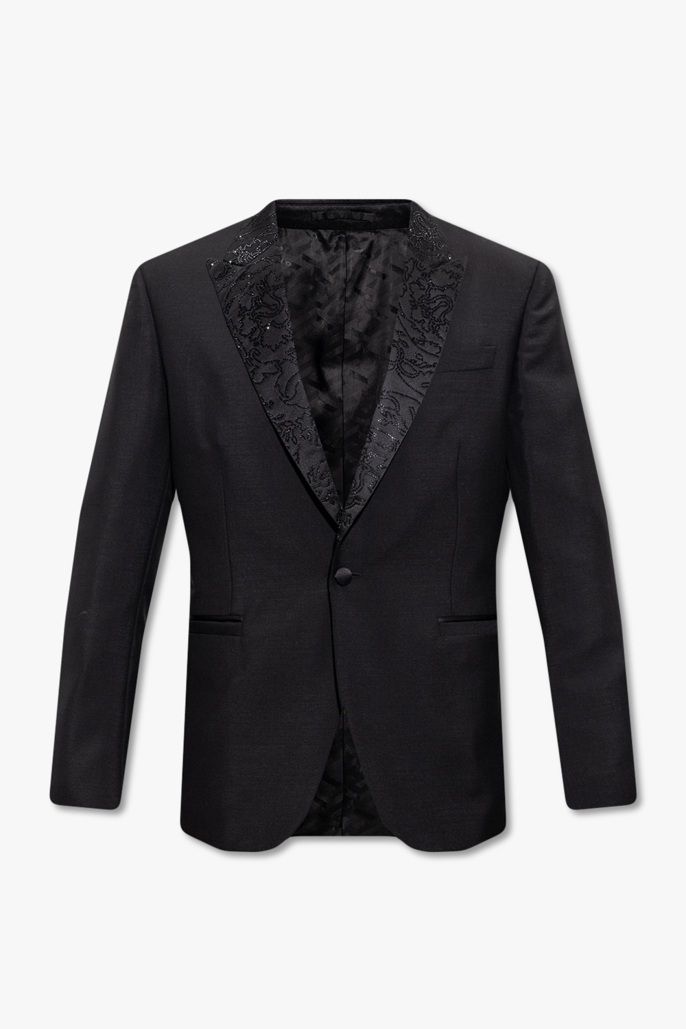 boglioli grey herringbone jacket - IetpShops Bulgaria - Black sheer tulle  shirt dress Versace