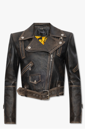 Leather biker jacket od Versace