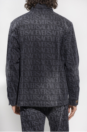 Versace Jeansowa kurtka z logo