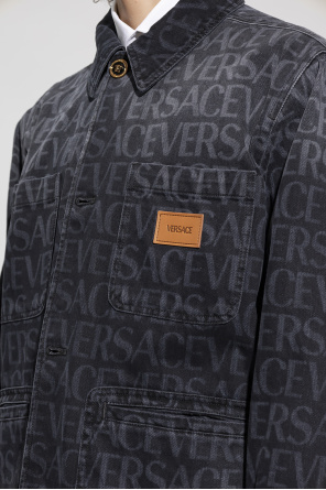 Versace JOSEPH tie-fastening leather shirt dress