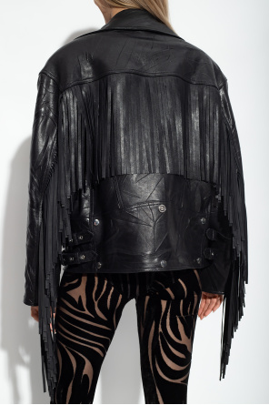 Versace Leather Parties jacket with fringes