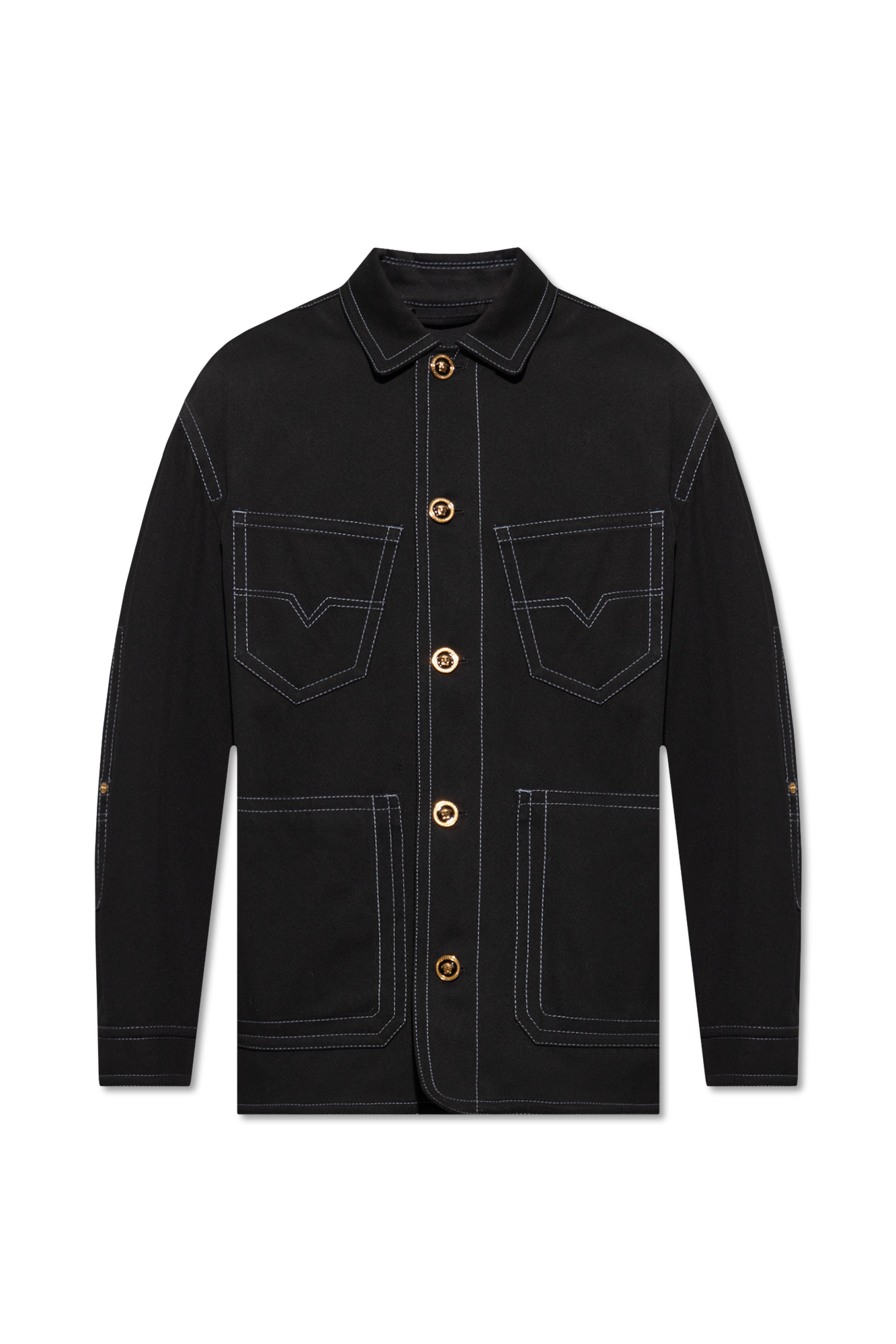 Versace Cotton jacket with contrast stitching