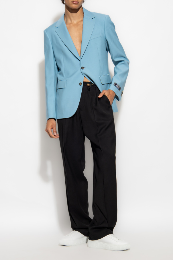 Versace Single-breasted blazer with silk back
