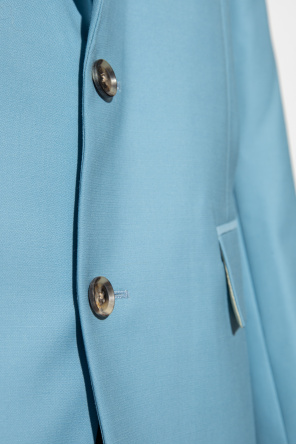 Versace Roberto jacquard linear tile print shirt Blu