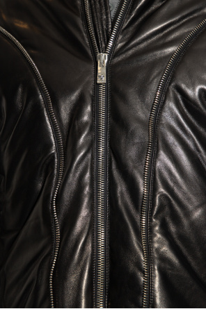 Versace Leather down jacket