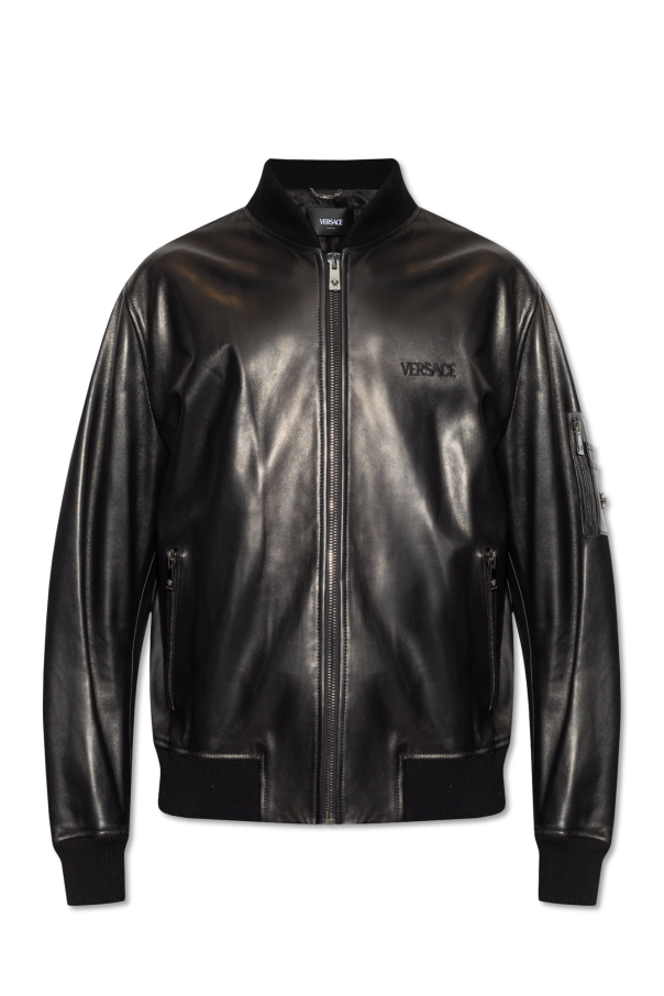 Versace Leather bomber effect jacket