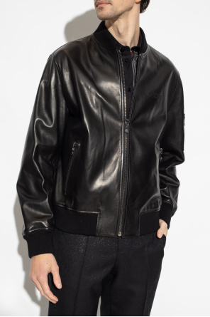 Versace Leather bomber jacket