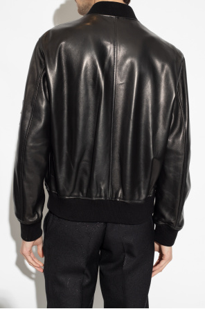 Versace Leather bomber jacket