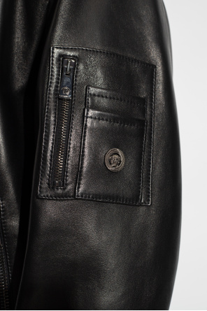 Versace Leather bomber effect jacket