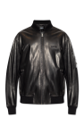 notched-collar leather biker jacket