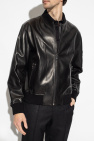 Versace BLACK Leather bomber jacket