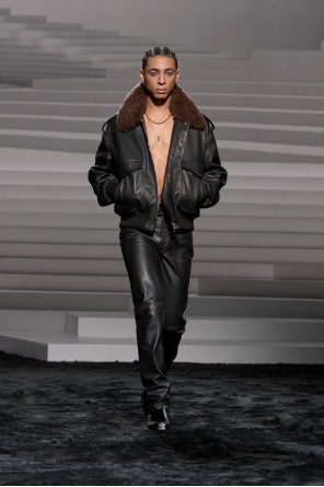 Versace Leather jacket with detachable collar