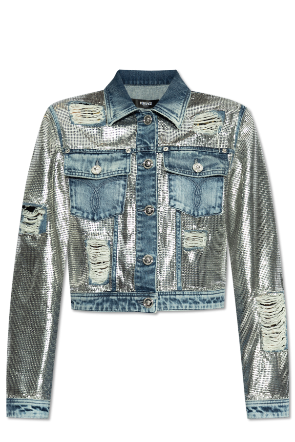 Versace Denim jacket with shimmering appliqués