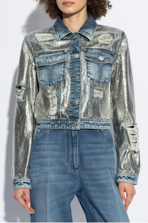 Versace Denim jacket with shimmering appliqués