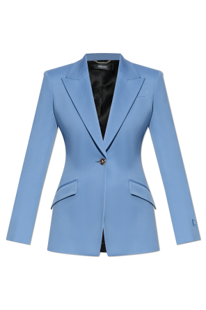 Wool blazer with closed lapels