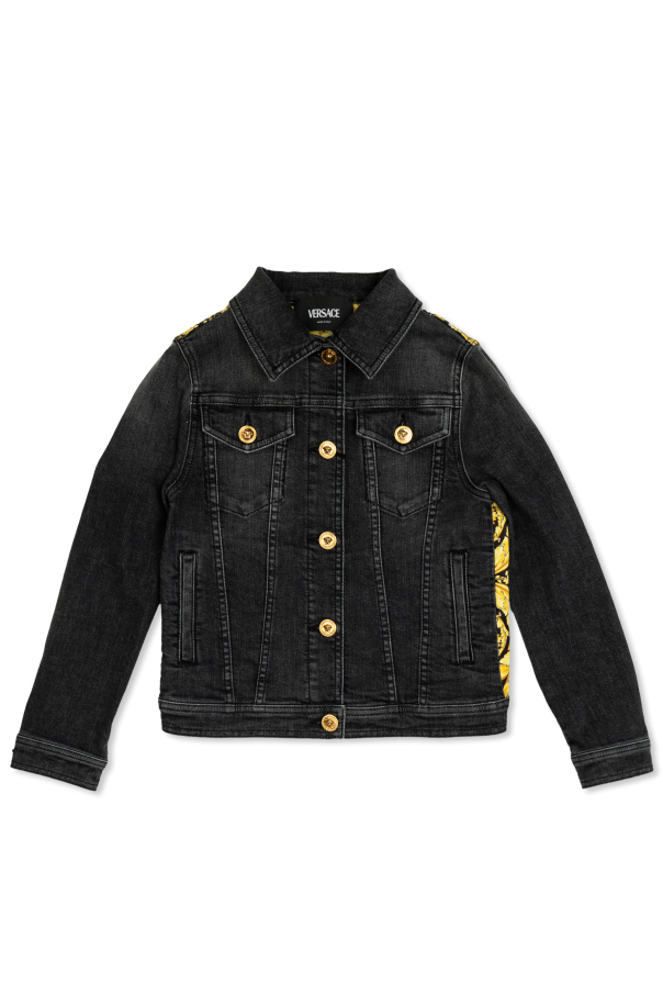 Versace Kids Denim jacket with Barocco print