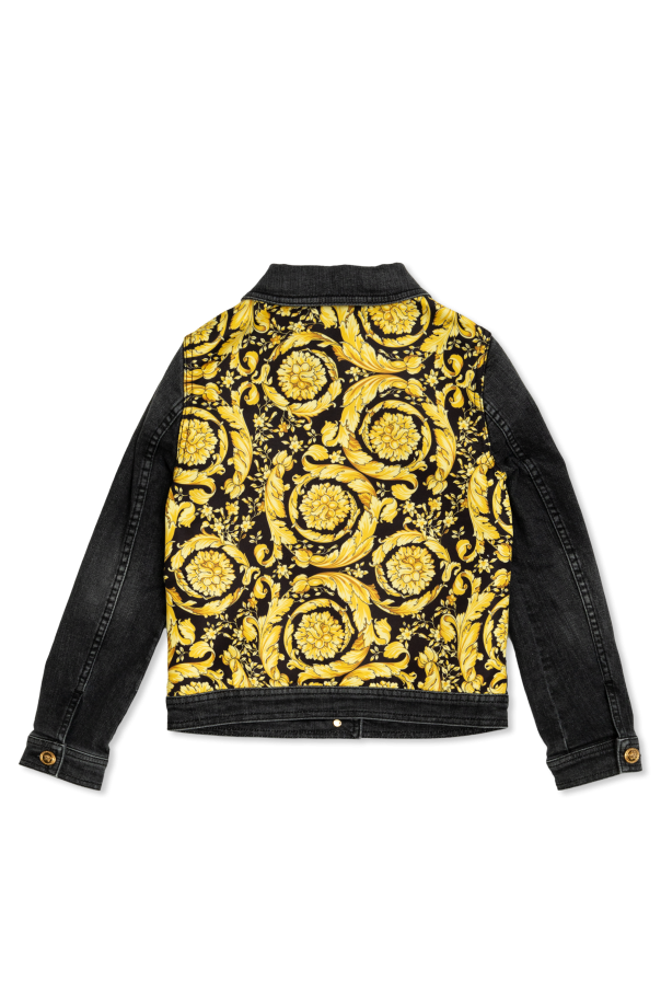 Versace Kids Denim jacket with Barocco print